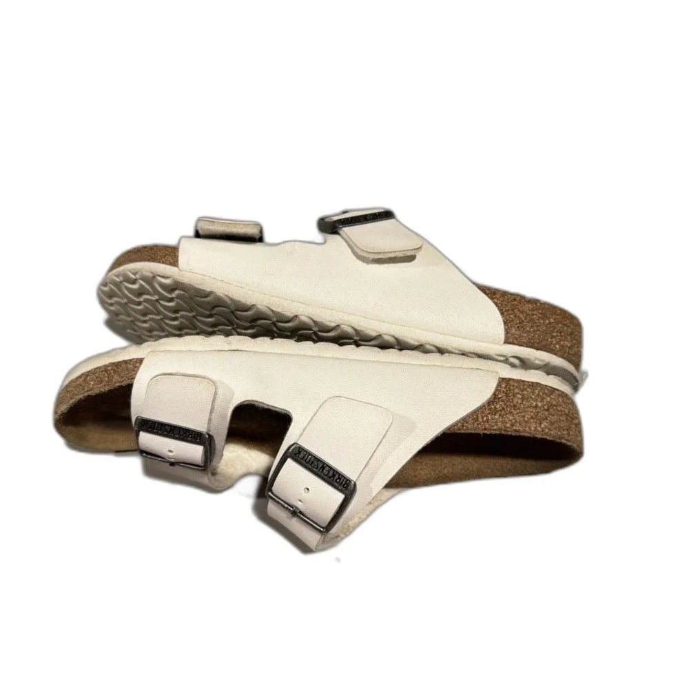Birkenstock Arizona Sandals White Double Buckle Cork Neutral Kids EU 34 US 3-3.5
